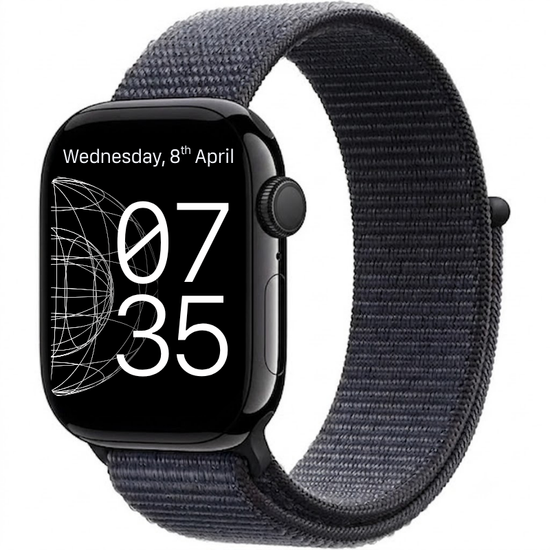 Apple Watch Series 10 42mm Aluminium GPS Jet Black with Ink Sport Loop (100% Battery) - Premium Pre-owned