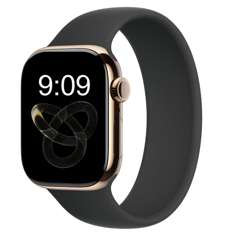 Apple Watch Series 10 42mm Titanium GPS + Cellular Gold with Black Sport Band - Premium Pre-owned