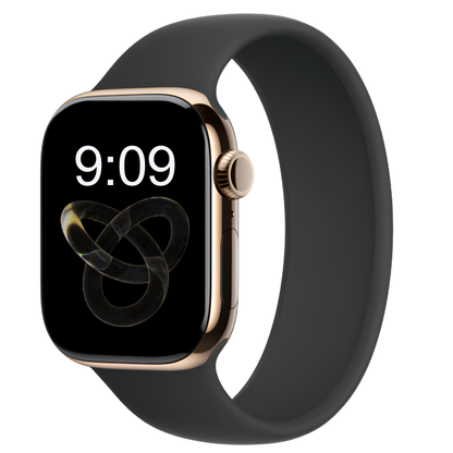 Apple Watch Series 10 42mm Titanium GPS + Cellular Gold with Black Sport Band - Premium Pre-owned