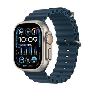 Apple Watch Ultra 2 49mm Natural Titanium GPS + Cellular with Blue Ocean Band (100% Battery) - Excellent Pre-owned