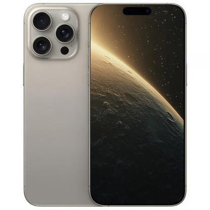 Apple iPhone 15 Pro 128GB Natural Titanium - Excellent Refurbished (Apple Genuine New Battery, eSIM Model)