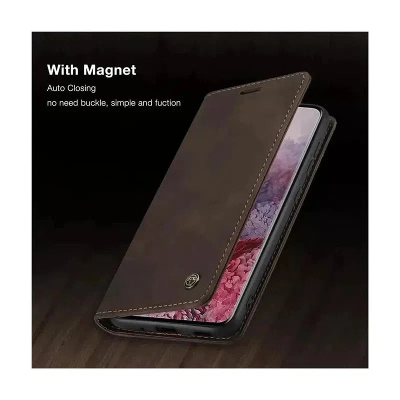 Caseme Magnetic Flip PU Leather Wallet Case for iPhone 6P / 7P / 8P - Brown