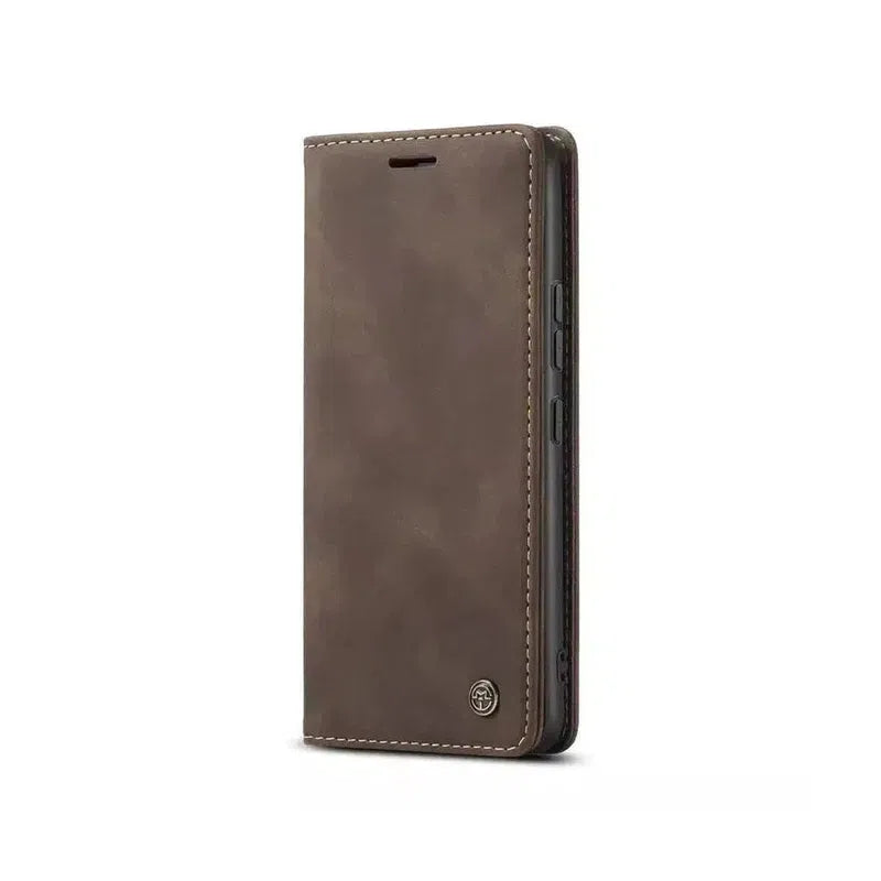 Caseme Magnetic Flip PU Leather Wallet Case for iPhone XS Max - Brown