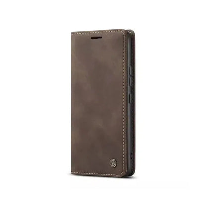 Caseme Magnetic Flip PU Leather Wallet Case for iPhone XS Max - Brown