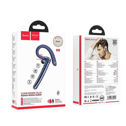 HOCO S19 Bluetooth wireless business headset with ENC Noise Cancelling-Blue