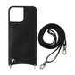 Leather Back Phone Case with Strap for iPhone 14 Pro Max - Black