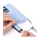 Leather Back Phone Case with Strap for iPhone 15 - Beige