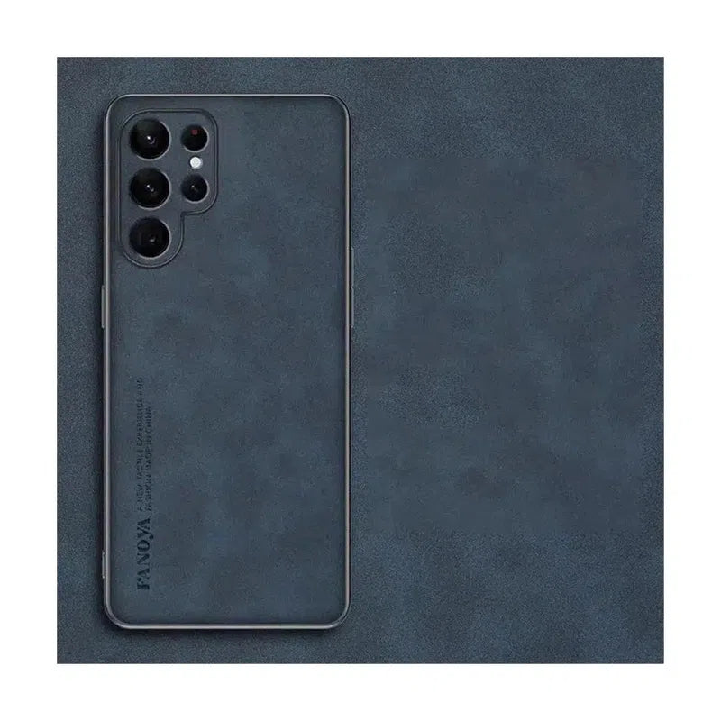 Leather Soft Phone Case For Samsung Galaxy S21 Plus - Navy Blue