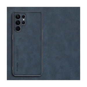 Leather Soft Phone Case For Samsung Galaxy S21 Plus - Navy Blue