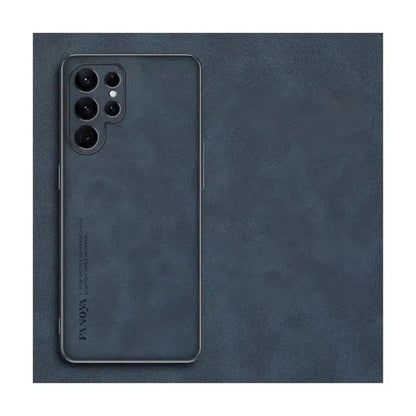 Leather Soft Phone Case For Samsung Galaxy S21 Plus - Navy Blue