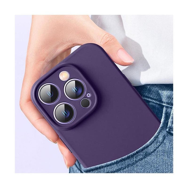 Liquid Silicone Shockproof Mobile Phone Case for iPhone 14 - Purple