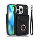 Luxury Mobile Phone Case with Credit Card Holder & Stand for iPhone 12 - Black