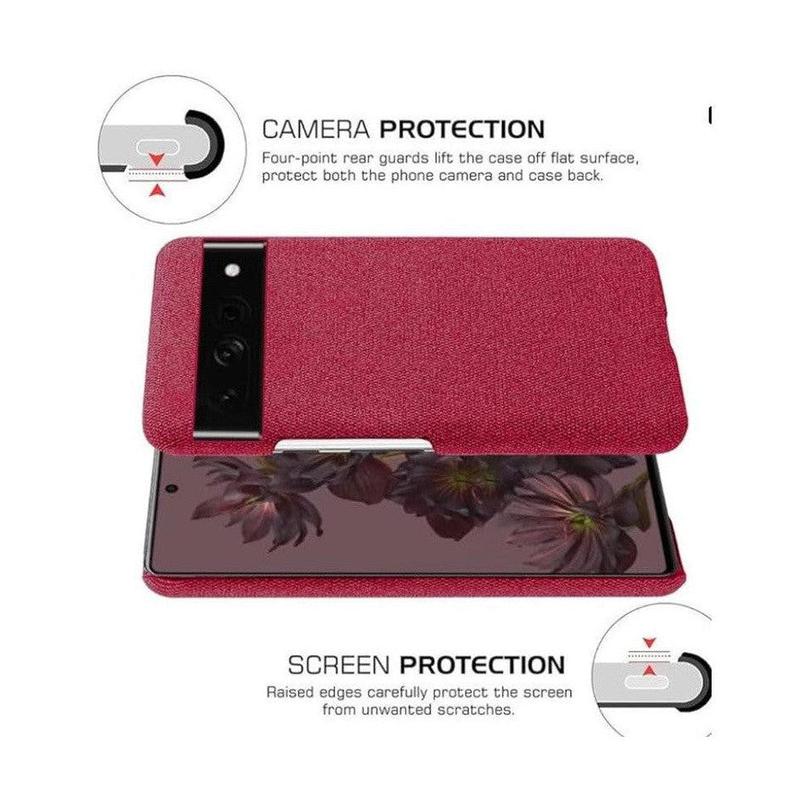 Luxury Textured Back Case for Google Pixel 6A - Red