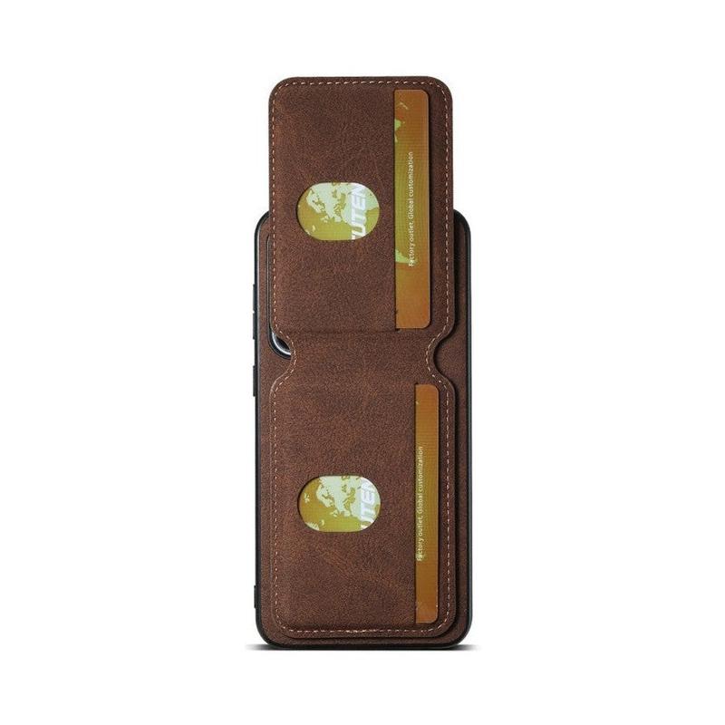 Magnetic Card Slots PU Leather Case for Samsung Galaxy S23 - Brown