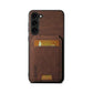 Magnetic Card Slots PU Leather Case for Samsung Galaxy S24 - Brown