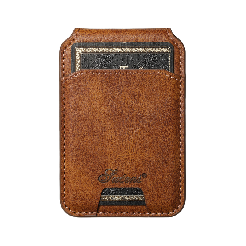 Magnetic Card Slots PU Leather Case for Samsung Galaxy S24 Ultra - Brown