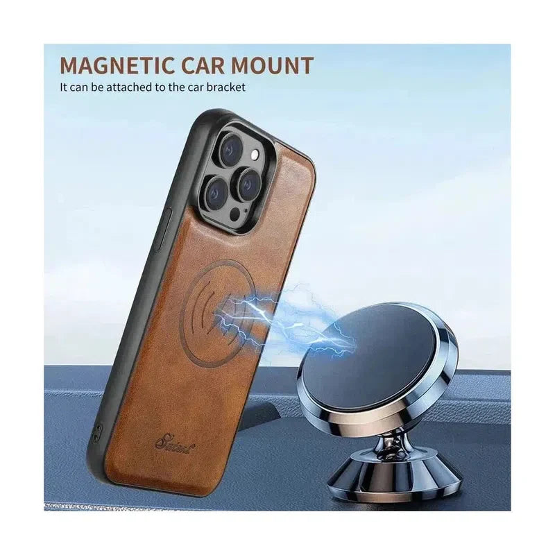 Magnetic Card Slots PU Leather Case for iPhone 15 - Blue