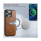 Magnetic Card Slots PU Leather Case for iPhone 15 - Brown