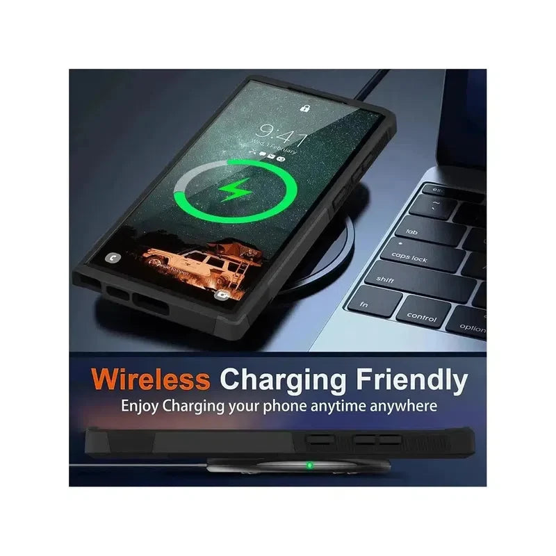 Rugged Shockproof Heavy Duty Case for Samsung Galaxy S24 - Black