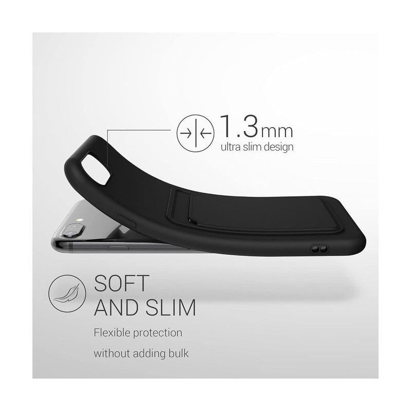 Silicone TPU Card Slot Case Black - For iPhone 6P / 7P/ 8P