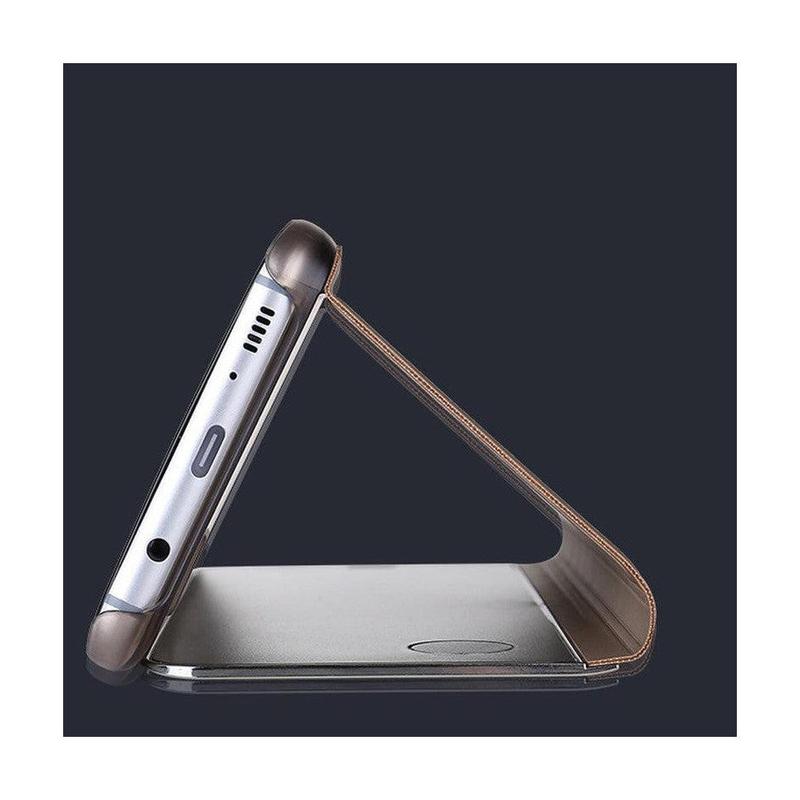 Smart Mirror Flipping Mobile Phone Case for Samsung Galaxy S8+ - Black