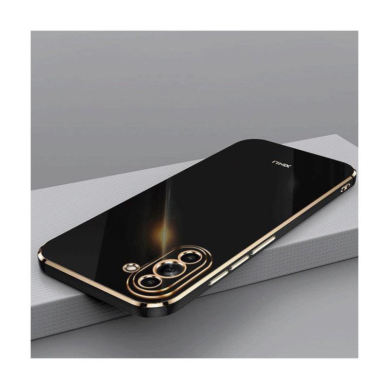 Straight Edge Soft Shell Mobile Phone Case for Samsung Note 20 - Black