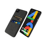 Textured Fabric Luxury Case With Card Holder Slot for Google Pixel 5