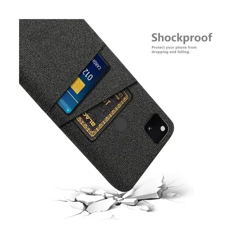 Textured Fabric Luxury Case With Card Holder Slot for Google Pixel 6