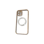 Transparent Wireless Charging Magnetic Case for iPhone 13 Pro - Metallic Gold