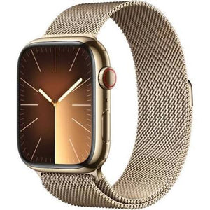 Apple Watch Series 9 41mm GPS + Cellular Gold Stainless Steel with Gold Milanese Loop - Excellent Pre-owned